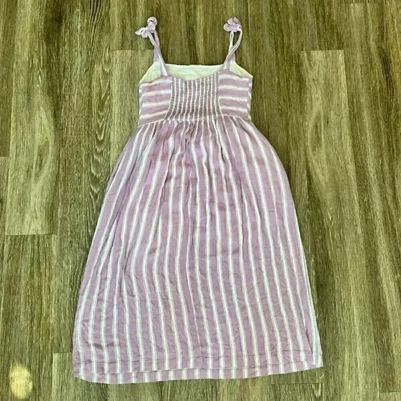MELLODAY Pink and White Striped Midi Dress - Picture 4 of 7